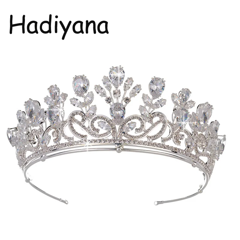 

Hadiyana Fashion Floral Design Bridal Crown Shine Zircon Princess Jewelry Headwear Hairband Pretty Wedding Party Crowns HG6055