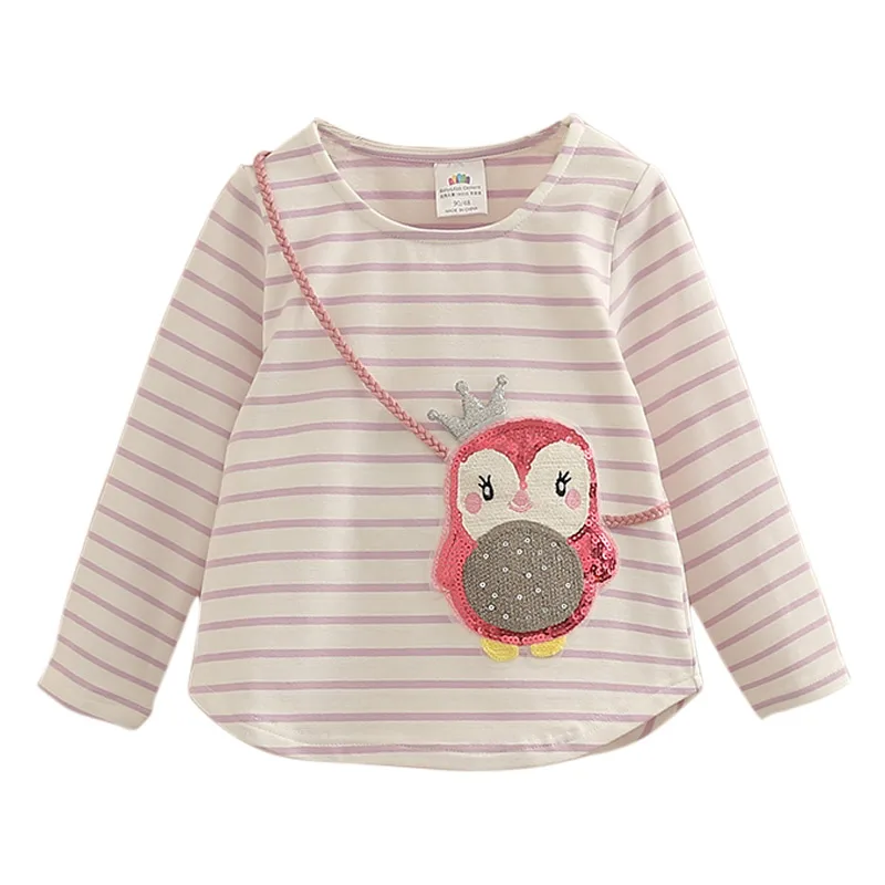 2024 Hot Sale Spring Autumn 2 3 4 6 8 10 Years Kids Clothes Long Sleeve O-Neck Strip Girl Long Sleeve T-Shirt