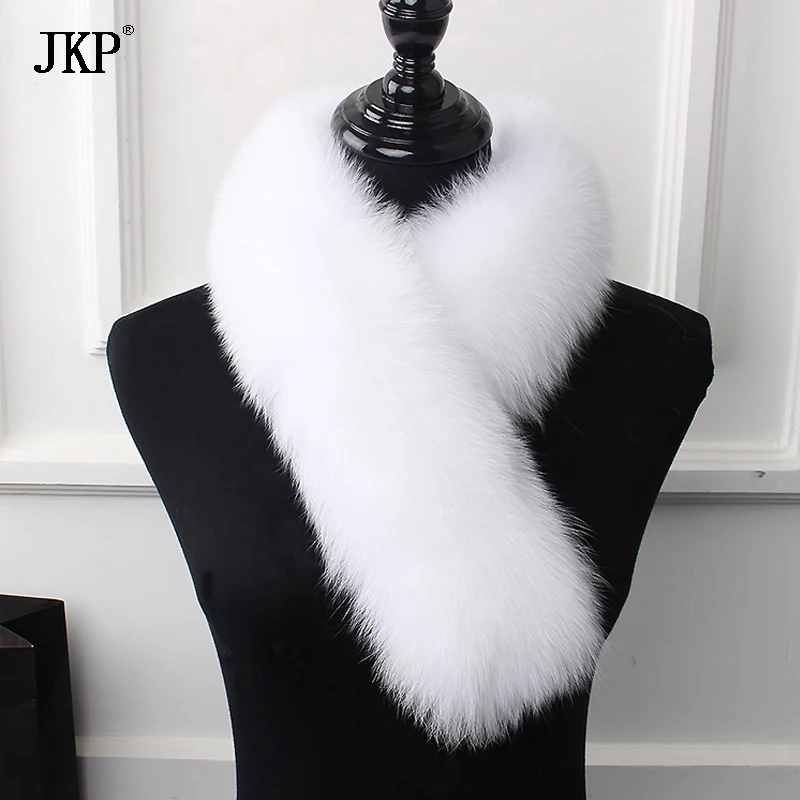 Winter Real Fox Fur Collar Women 100% Natural Luxury Furry Shawl Female Fox Fur Scarf Warm Fur Collar Scarves with Clamp