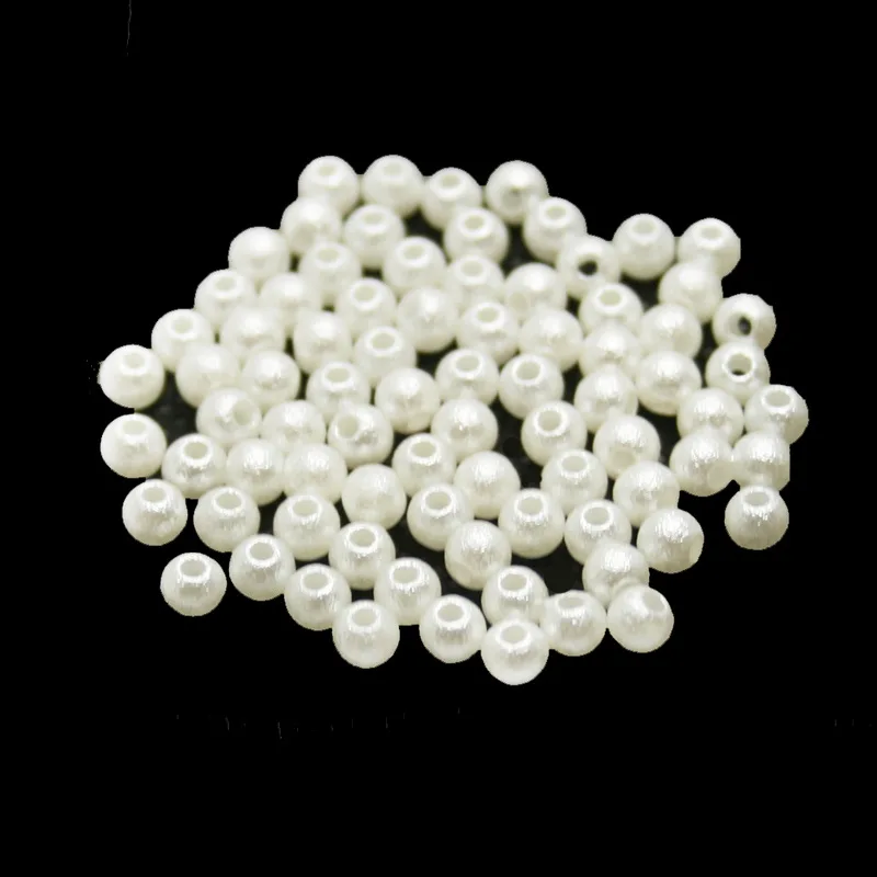 New Pick Size 4.6.8.10.12.14.16.18.20mm ABS White Imitation Pearl Beads Round Bead Wrinkled skin fit DIY Bracelet Making