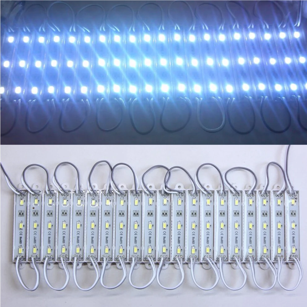 1000pcs/lot DHL free ship DC12V 5730 5630 3 LED Module Decorative Light for Letter Sign Advertising backlighting Waterproof IP65