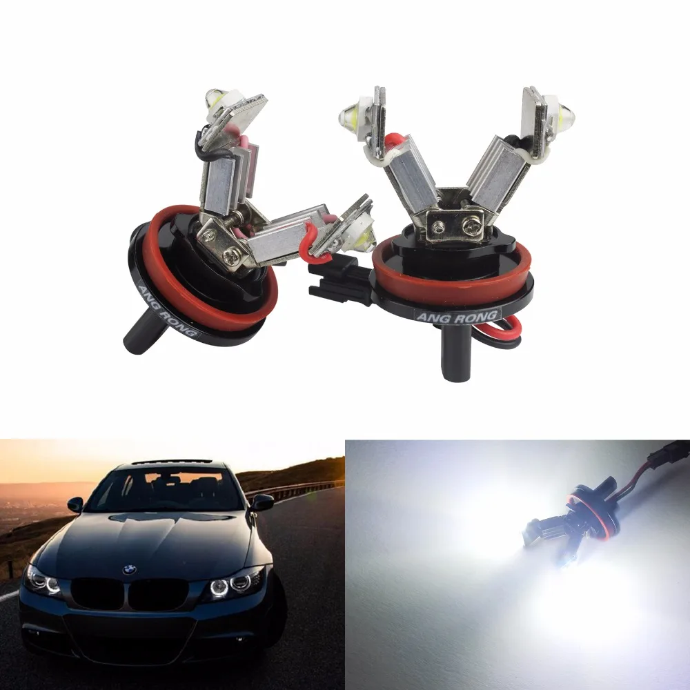 ANGRONG LED Angel Eyes Halo Ring Light Error Free H8 Xenon Bulb For BMW E92 E93 E90 E60 E82 E87 E70 E71