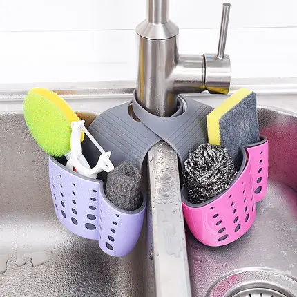 Sink Drain Basket Storage Hanging Basket Plastic Drain Rack Kitchen Rack Dishwashing Cloth Storage Rack Storage Box