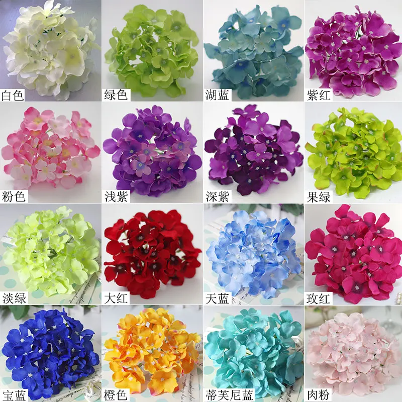 

30pcs 20colors 15cm artificial hydrangea flower head diy wedding wall arch bouquet wreath garland party supplier decoration