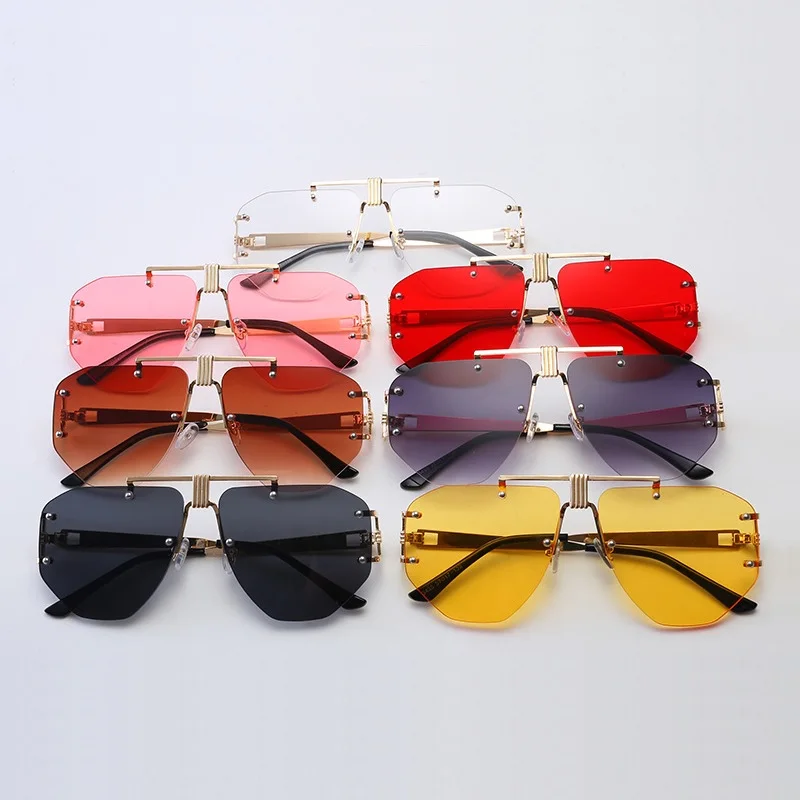 Lunettes de soleil Vintage sans bords pour femmes, lunettes de soleil de luxe de styliste, nouvelle mode d\'été 2019, 2019