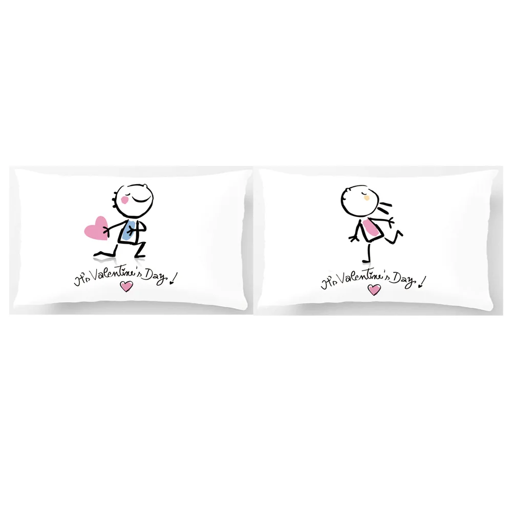 

It's Valentine's Day Heart Couple Pillowcases Anniversary Gifts & Wedding Decoration For Couples & Lover