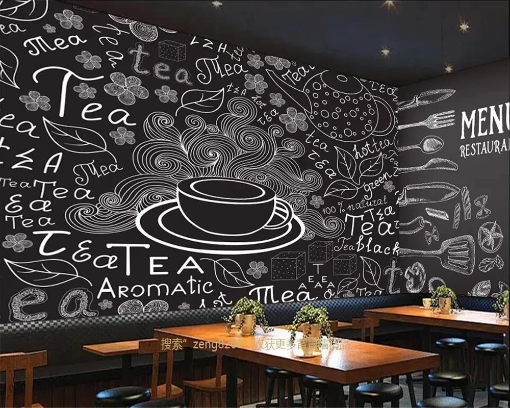 

Beibehang Custom wallpaper American cofe cafe illustration background wall home decoration tooling TV background 3d wallpaper