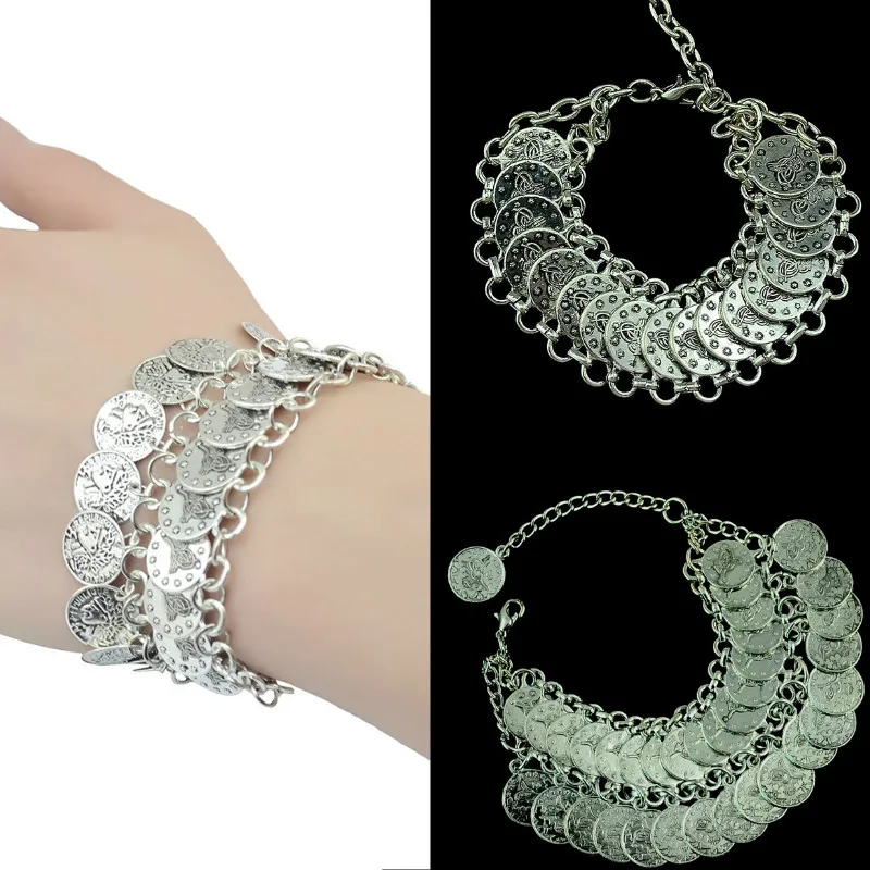 الغجر أنطاليا اللون عملة خلخال الأفغانية التركية القبلية الصيف شاطئ زهرة شيك سوار الكاحل أساور سلسلة مجوهرات للنساء