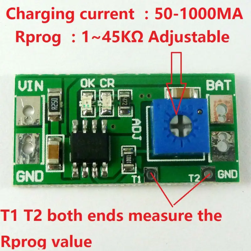 50-1000MA Adjustable 3.7V 4.2V Li-ion Rechargeable lithium Battery Charger Module replace TP4056