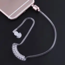 Monaural 3.5mm Soft Air Acoustic Tube In Ear Earphone Stereo Anti-radiation Earpiece Headset for Wireless Bluetooth Clip Device