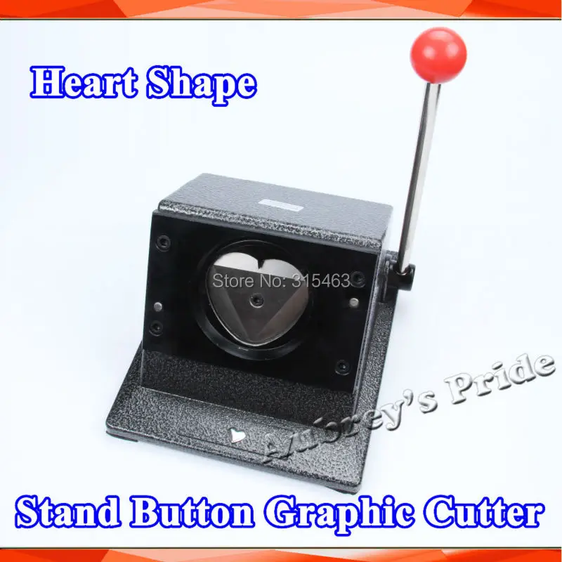 NEW Heavy Duty Manual Heart Shape 57x52mm Multi Sheets Stand Paper Graphic Punch Die Cutter for Pro Button Maker