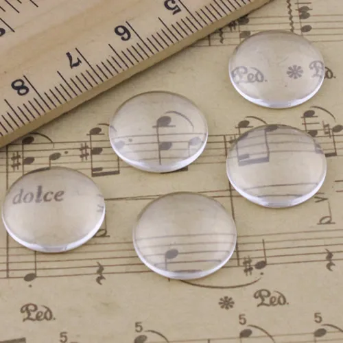 24mm Thickness:6mm Round Flat Back Clear Glass Cabochon Dome Cameo Jewelry Finding 5pcs/lot (K02901)