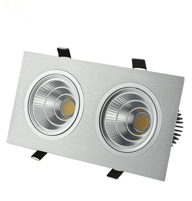 Silver shell 20w Double Dimmable COB Led Ceiling down light Warm White/White/Cold White AC85-265V