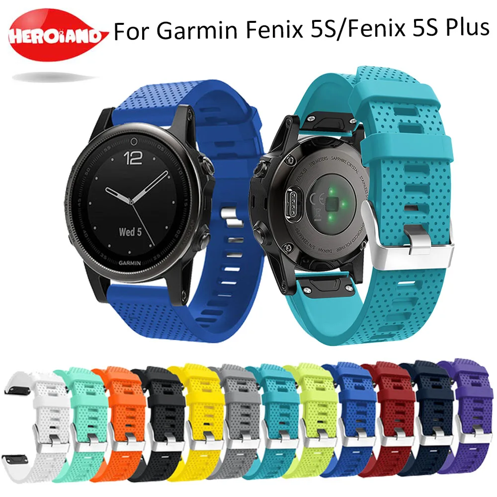 12 colors Soft Silicone Replacement wristband Watch Band bracelet strap for Garmin Fenix 5S/5S Plus Smart Watch  wrist band 20mm