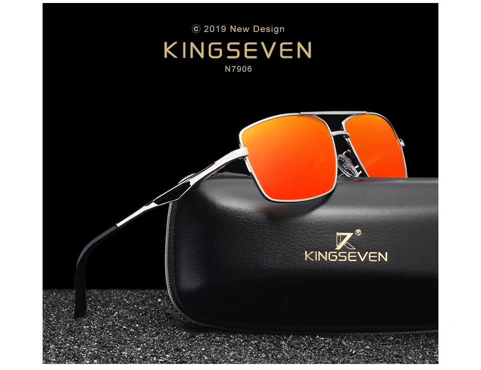 KINGSEVEN 2024 Marke Designer Polarisierte Sonnenbrille Für Fahren Männer Oculos Quadrat Sonnenbrille Für männer Mode Reise Brillen – Detail 1