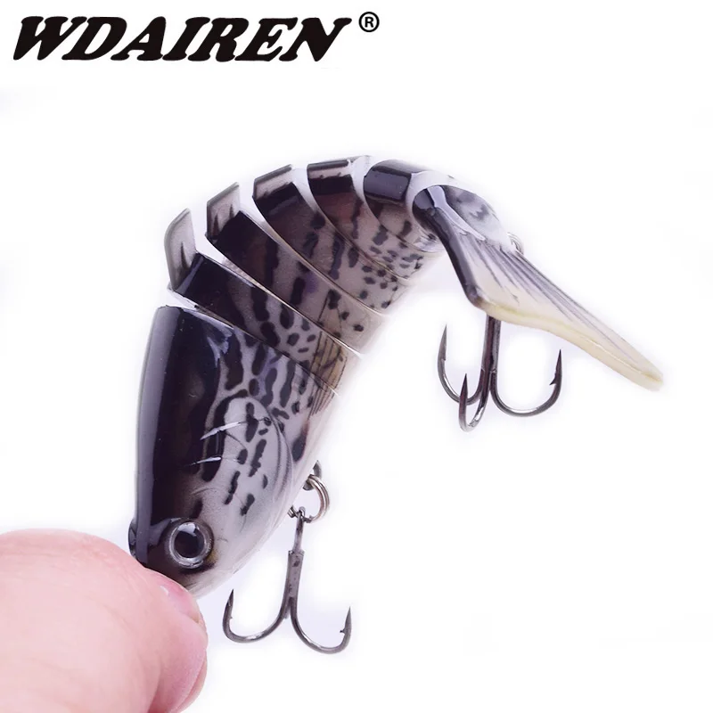 

1pc Multi Jointed Fishing Lure 7 Segments Swimbait 10cm 16g Lifelike Joint Bait Wobblers 6# Black Treble Hook Bass Tackle