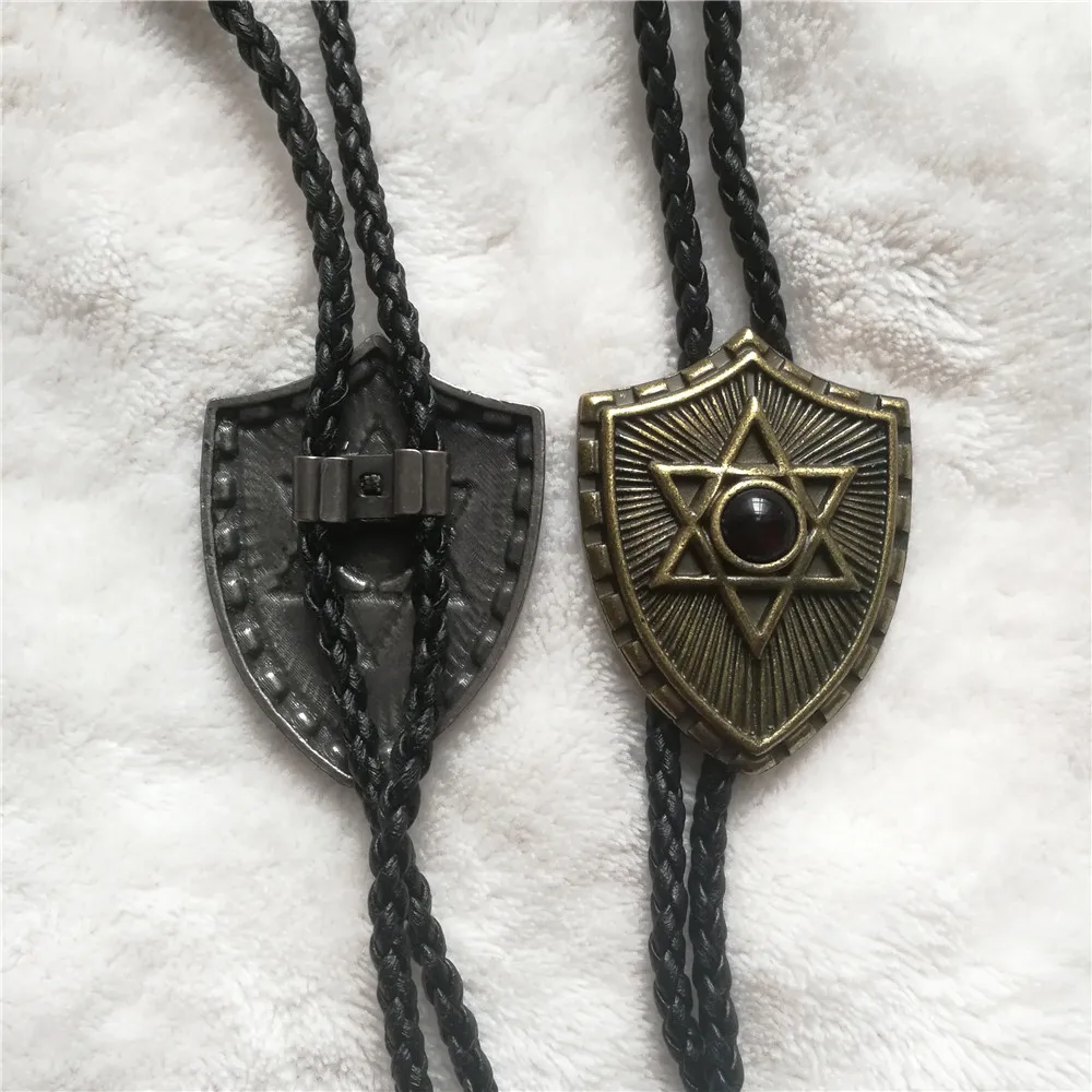 Bolo tie New retro shirt chain Shield Star collar necklaces long neckties pendant