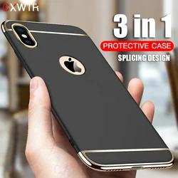 Luxury Hard Case for iPhone 11 12 13 14 Pro 5s X Back Cover Xs Max XR Removable 3 in 1 Fundas Case for iPhone 8 7 6 6s Plus Bag