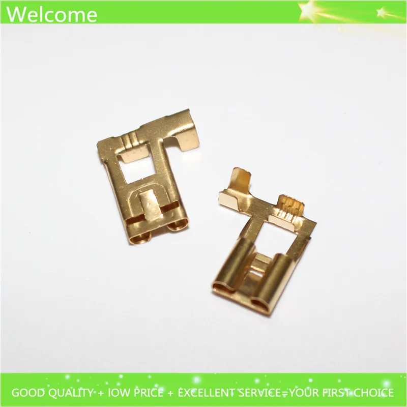 50Pcs 7.8mm Curved Crimp Spade Terminal Connection 7.8 mm Flag Copper Terminals Adaptor Connector Car Auto Boat Modified parts