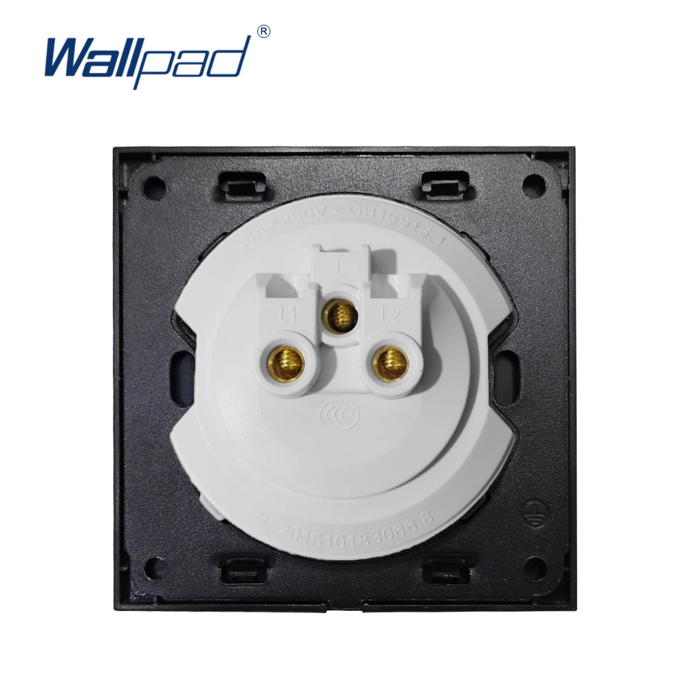 Wallpad L6 Black Metal Aluminum Plate Random Click Push Return Button With Blue LED Indicator 1 Gang 2 Way Wall Light Switch