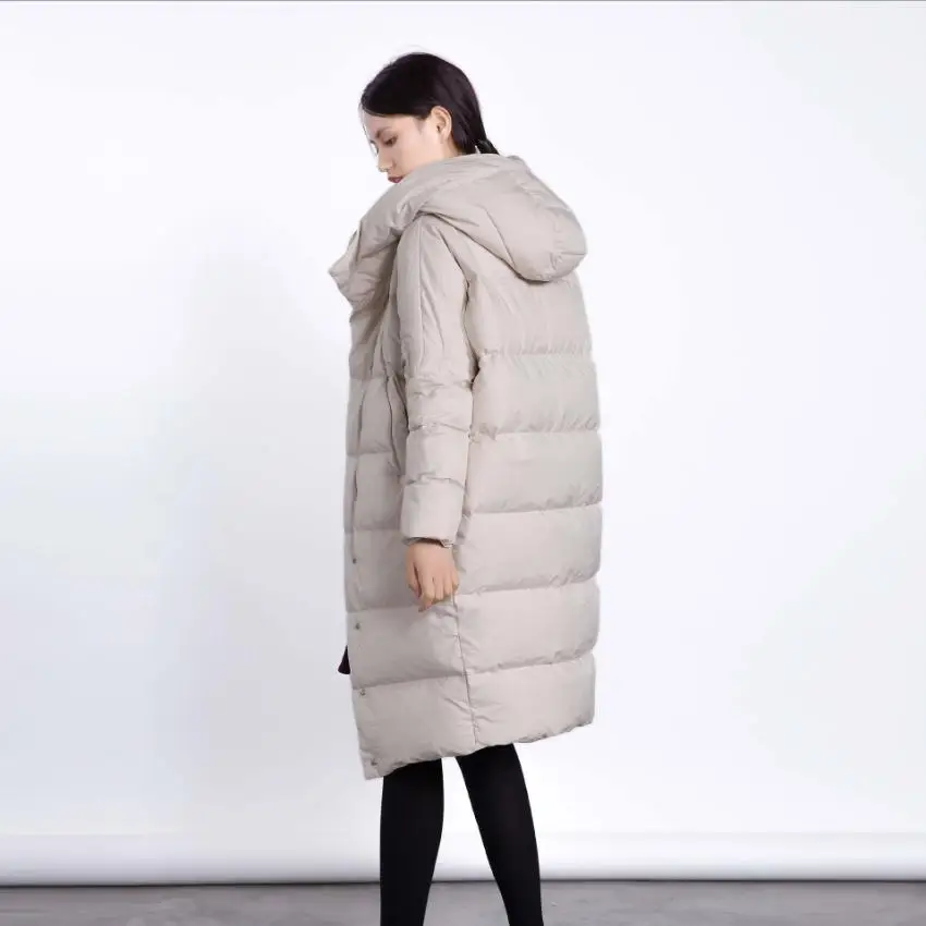 Winter fashion brand good quality over the knee long 90% duck down coat female fashion single breasted warm down jacket wq132