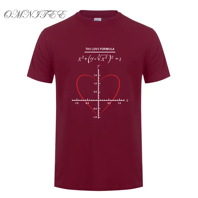 Summer New The Love Formula T Shirt Mens Cotton Short Sleeve T-shirt Funny Love Math Man Tshirt Top Tees OZ-143