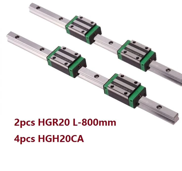 

2pcs China made HGR20 L-800mm linear guide/rail + 4pcs HGH20CA linear narrow blocks for CNC router parts