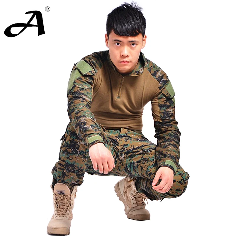 Tactical uniform clothing of the combat uniform tactical pants with knee pads camouflage clothes