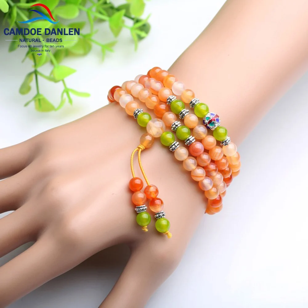 Natural Stone Beads Orange Red Carnelian Agates Round Bead 4 6 8 10 12MM Diy Bracelet Charm Beads For Jewelry Making Wholesale