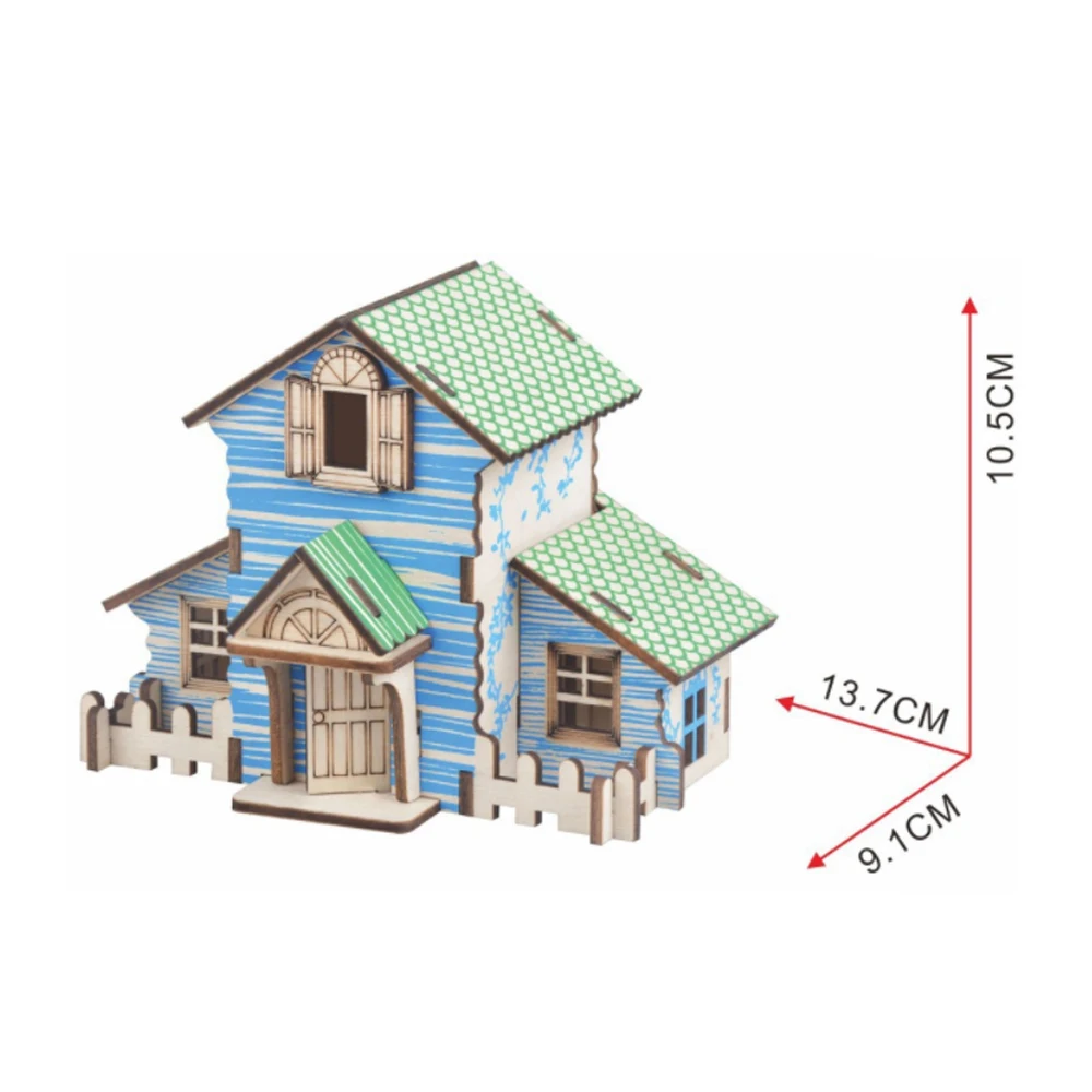 DIY Model speelgoed 3D Houten Puzzel-Boshut Houten Kits Model Educatief Puzzelspel Assembleren Speelgoed Cadeau voor Kinderen Volwassen P2