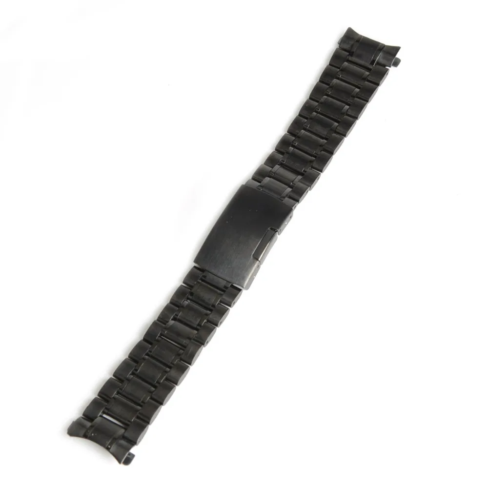 18mm 20mm 22mm 24mm Black Watch Band Strap Stainless Steel Clasp Speed Master Wrist Men Women Metal Watchband