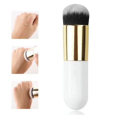 100pcs/lot 10.5cm Size Chubby Pier Wood Foundation Brush Flat Cream Makeup Brushes soft Professional Cosmetic Make up Brush