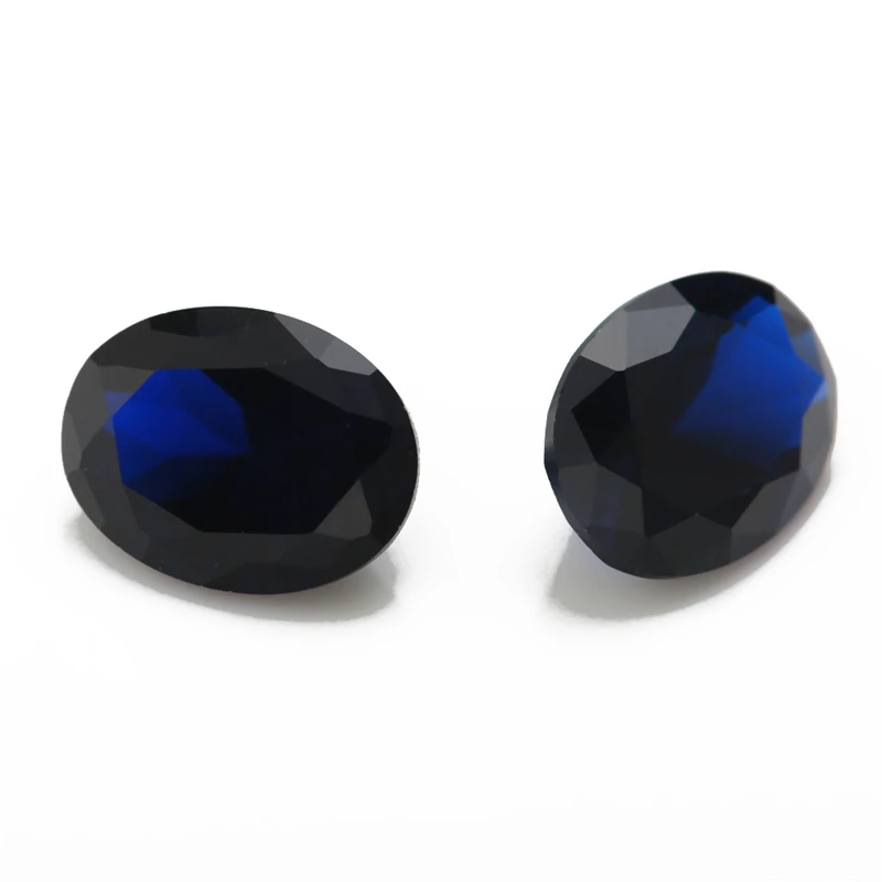 Oval geschliffene, synthetische Spinell-Blau-Steine in verschiedenen Größen (3x5mm bis 10x12mm) für die Schmuckherstellung, einschließlich der Größen 106, 109, 112, 113, 114, 120. – Detail 12