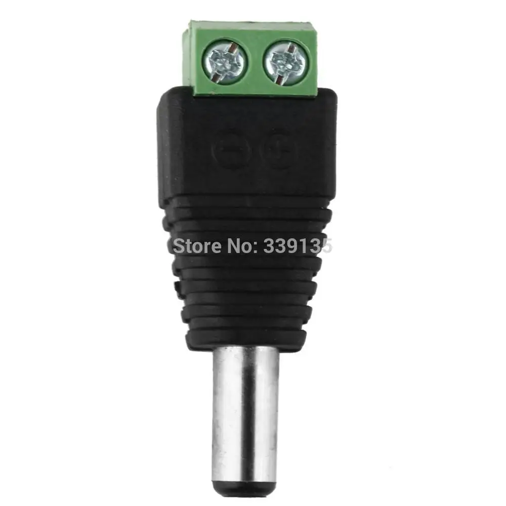 Wholesale DC 5.5 x 2.1mm CCTV Power male Jack Connector LED Power Plug 100pcs/bag