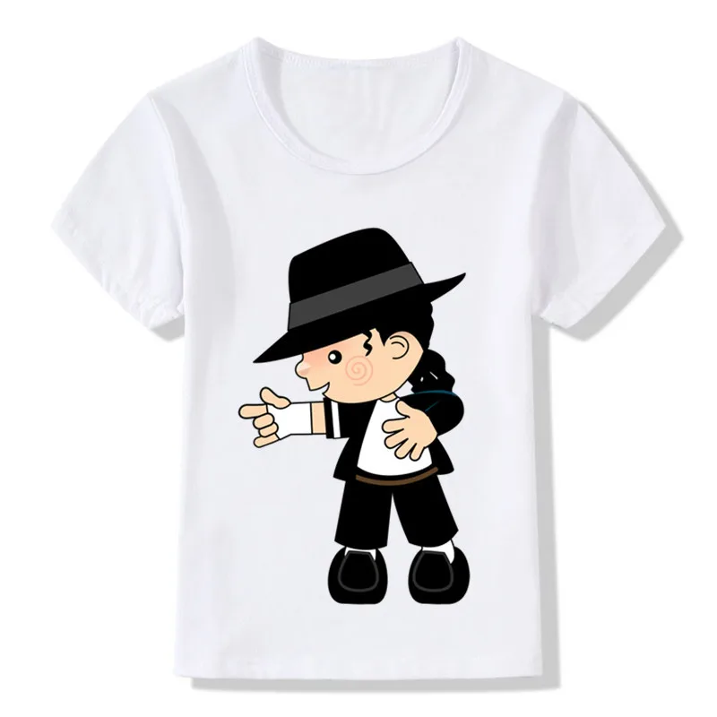 Michael Jackson Cartoon Design Children T Shirt Boys/girls Rock N Roll Star Tops T-shirt Kids Casual Clothes,ooo5144