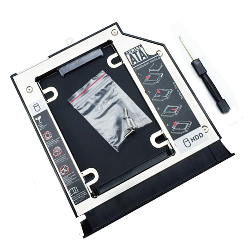 

2nd HD HDD SSD SATA Hard Drive Optical Bay Caddy for ACER E5-571G 531 V3-572G Screw bracket with faceplate bezel door