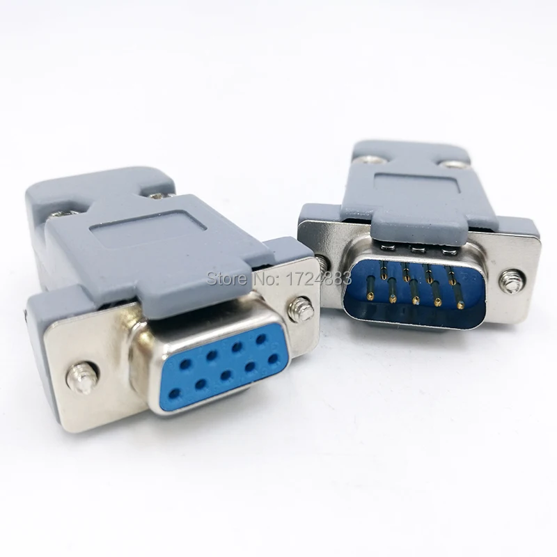 DB9 serial adapter connector Plug D type RS232 COM 9 pin hole port socket female&Male Screw installation + shell DP9