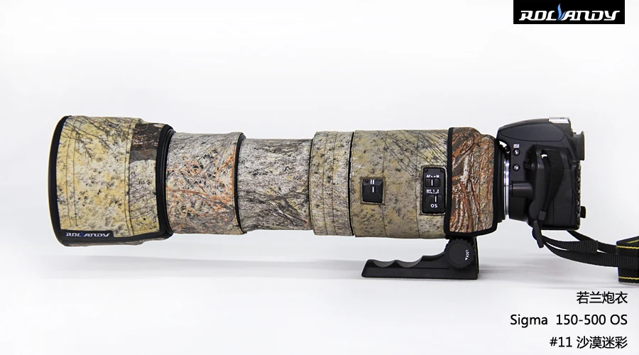 カメラレンズコートカモフラージュapo 150-500 f/5-6.3 dg os hsmレンズガン服彼はslr用のガン服を見つけました