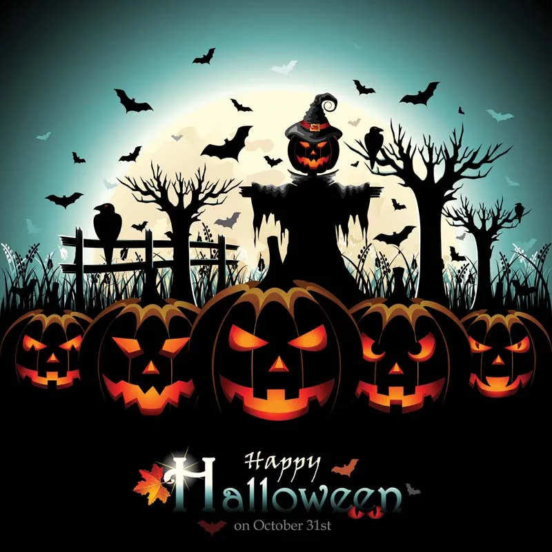 Halloween Scarecrow Pumpkin Lantern Baby Photography Backdrops Photo Background for Children Backdrops Studio