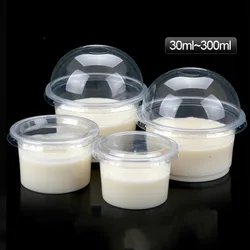 50pcs Disposable Plastic Pudding Cup With Lid Small Containers Dessert Box Wedding Party Birthday 1/2/3/4/5/6/8/10oz