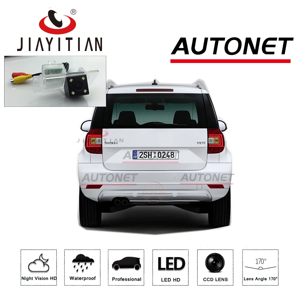 

JIAYITIAN Rear View Camera For Skoda Yeti (5L) 2014~2017 Facelift with LED /license plate camera/backup camera ccd Night Vision