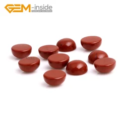 5 PCS GEM-inside Round/Oval Shape Natural Red Jaspers Stone CAB cabochon Beads For Jewellery Ring Pendant Making DIY Gifts