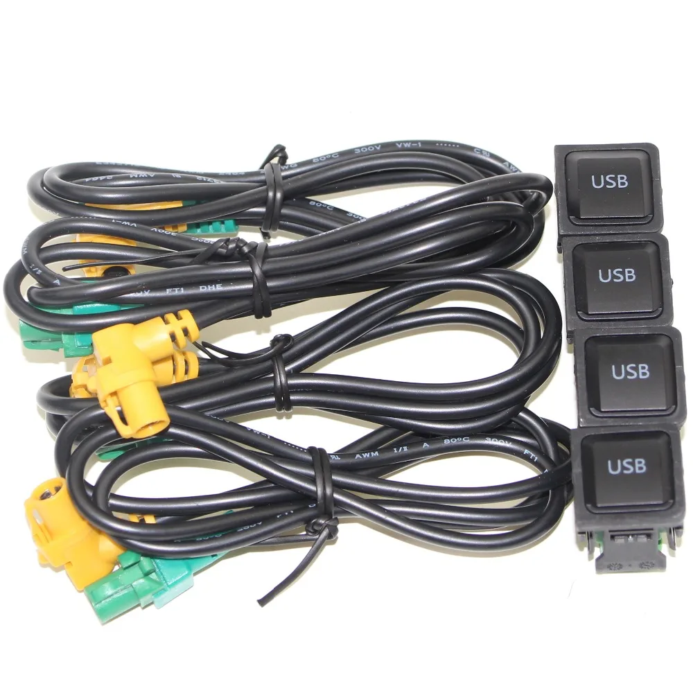 

4 Set Car USB Switch Interface Connector Wire Cable Adapter 5KD 035 726A 5KD035726A For VW Golf MK6 Jetta MK5 Scirocco