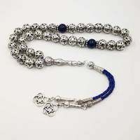 Man's Tasbih Metal Alloy Beads With Natural Iapis Iazuli Islam 33 45 66 99 Prayer Accessories Misbaha Bracelets