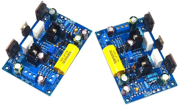 Assembled one pair K851 FET MOS stereo DIY amplifier board 100W HIFI AMP