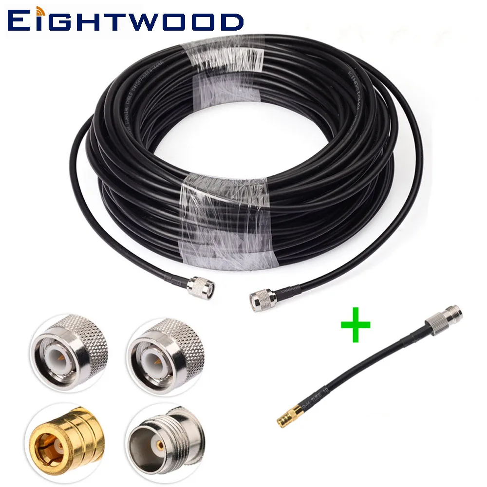 Eightwood TNC to TNC Receiver Extension Cable with SMB Adapter Cable for Truck/RV/Boats DAB Satellite Radio SRA-30/SRA-40/SRA-50