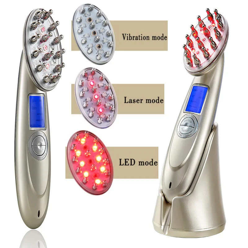 USB Charging Electric Treatment intensified Comb Vibrating Scalp Massage Hair Growth Stimulate Brush Hair Massage head
