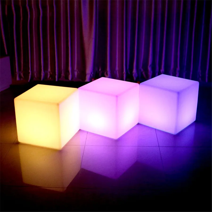 BEIAIDI Waterproof LED Cube Chair Light With Remote Cordless Cube Stool LED Cube Seat for Adult Home Garden Party Decoration