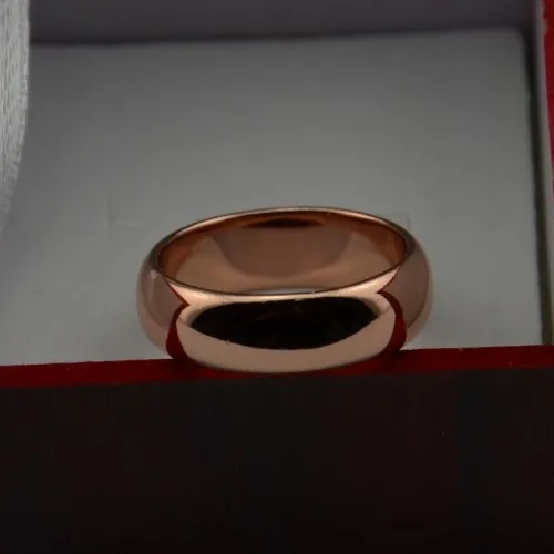 Never Fading Rose Gold Color 6mm Band Rings For Women Men Wedding Lovers Alliance Fine Jewelry