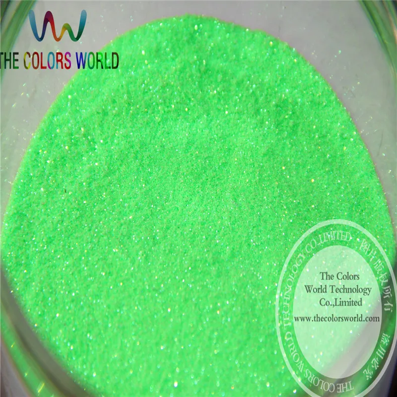 TCH1739 wholesale 0.1mm 004 size Shinning Neon Rainbown Iridescent Green Color fine Glitter Powder